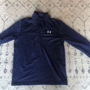 Quarter Zip Fleece, Navy Blue, Under Armour, M